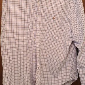 MEN'S RALPH LAUREN LONG SLEEVE PINK/BLUE PLAID